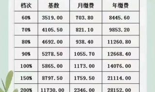 2021至2022年度北京社保缴费基数